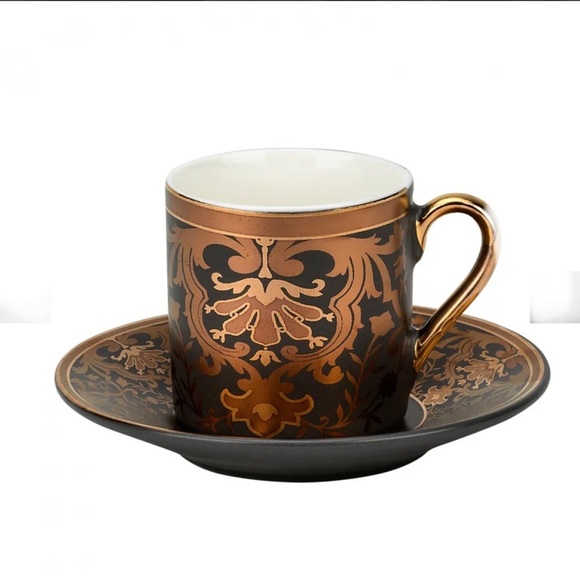 TURKISH PORCELAIN ESPRESSO CUP SET OF 6 KARACA /CHARLES - Picture 3 of 11